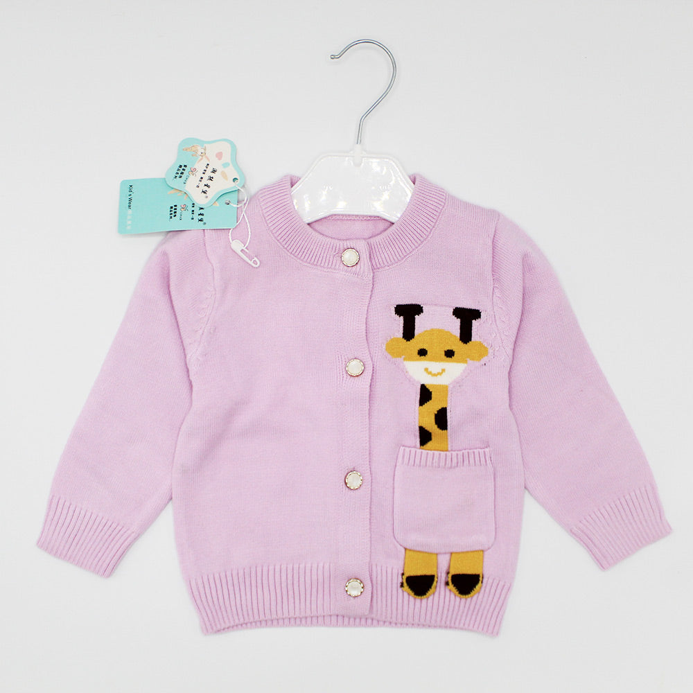 Imported 1 Pc Baby Kids Winter Cute Giraffe in the Pocket Rabbit Wool Warm Sweaters Long Sleeve Pullover for 0-18 Months
