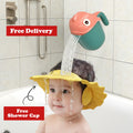Cute Cartoon Baby Shower Mug | Children's Shampoo & Bathing Cup with Free Shower Bath Cap