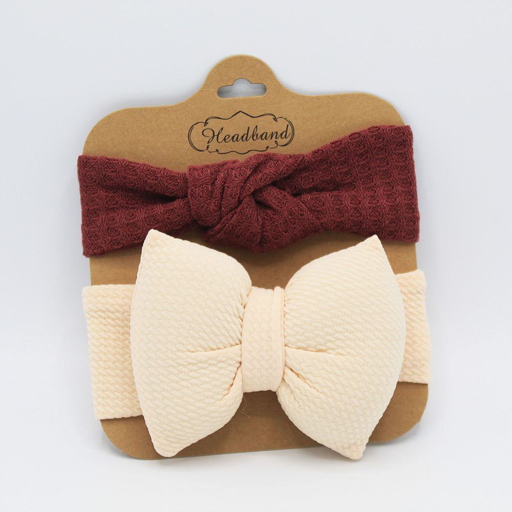 Imported Baby Girls Pack of 2 Pcs Fancy Lace Bow Headband