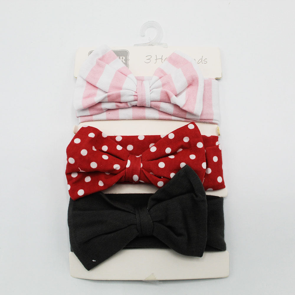 Imported Baby Girls Pack of 3 Pcs Bow Headbands for 0-24 Months