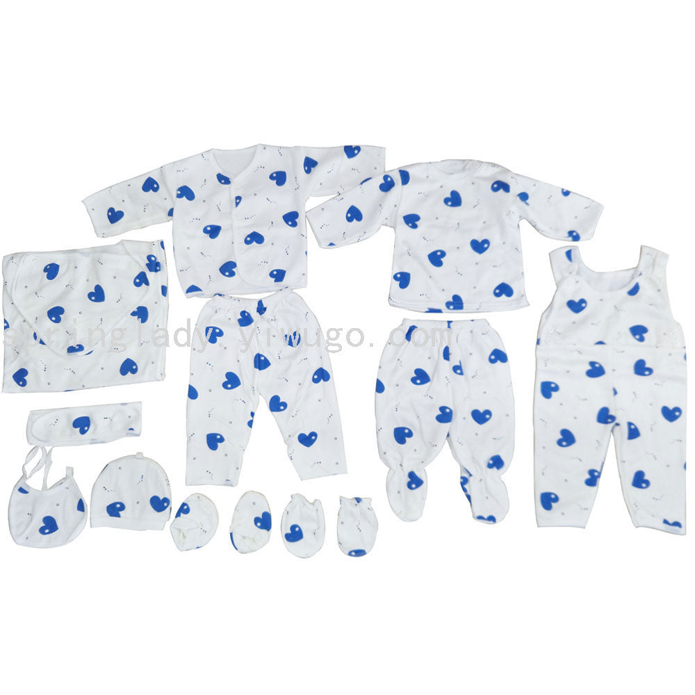 Imported Newborn Cute Bear Baby Set 11 Pcs Full Sleeves Winter Starter Set for 0-6 Months