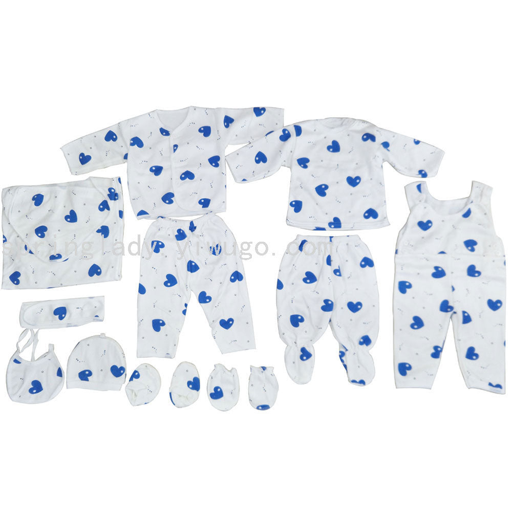 Imported Newborn Cute Bear Baby Set 11 Pcs Full Sleeves Winter Starter Set for 0-6 Months