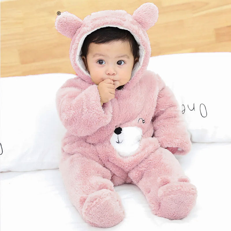 Imported 1 Pc Baby Winter 3D Cute Heart Bear Polyester Filled Warm Polyester Filled Foam Romper for 9 – 18 Months