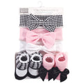 Baby 5 piece headband and socks booties set for 0-9 Months