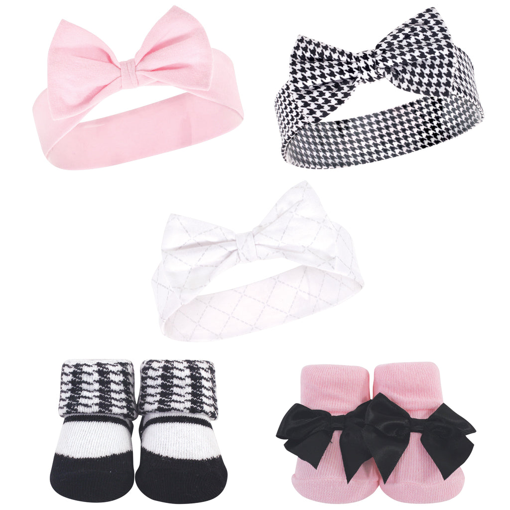 Imported Baby 5 piece headband and socks booties set for 0-9 months
