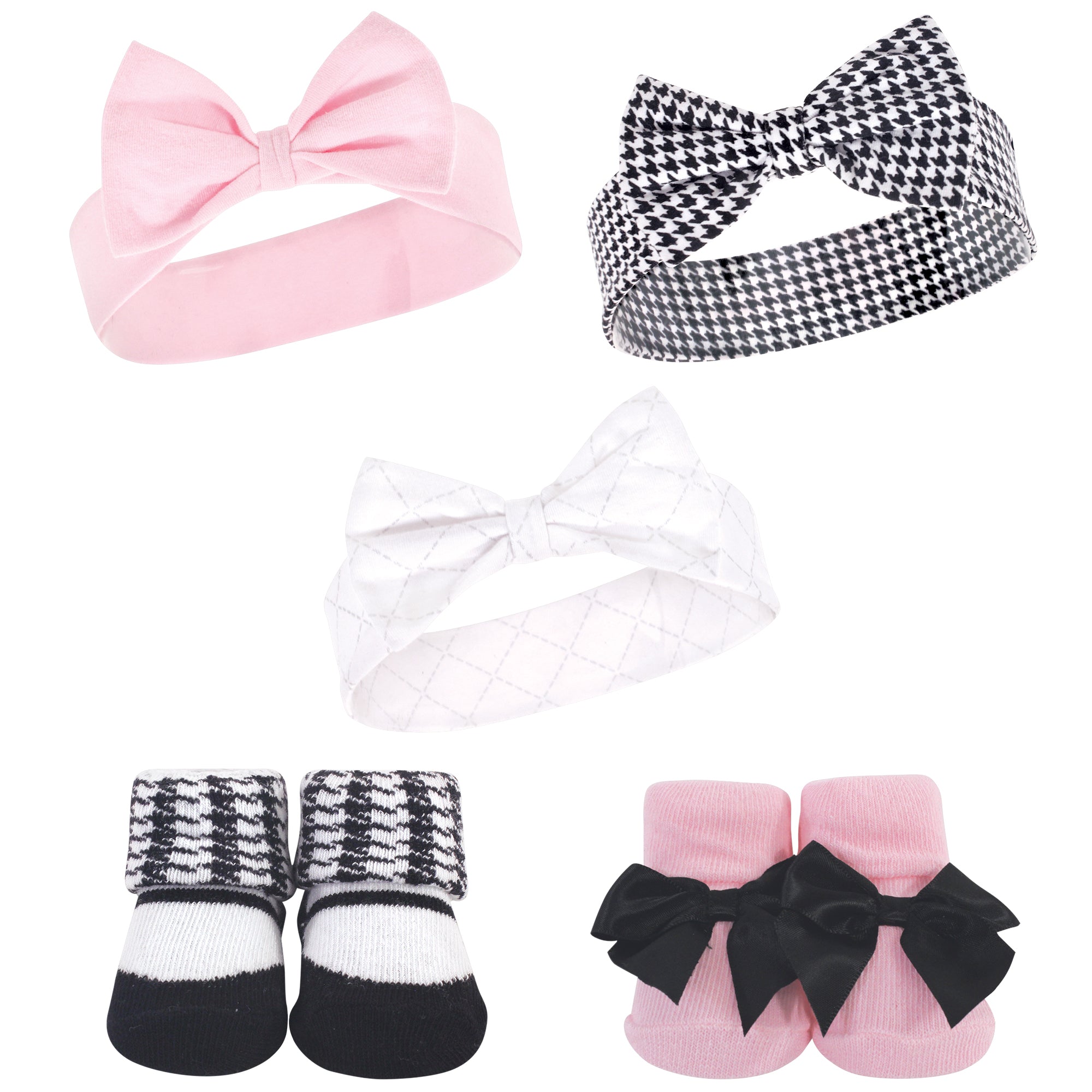 Imported Baby 5 piece headband and socks booties set for 0-9 months