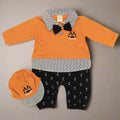 Baby Gentleman Anchor Victory Full Sleeve Romper with Cap Formal Fashion for 0-12 months
