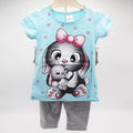 Imported Turkey Girls Cute Bunny Fam Half Sleeves Dress for 12 Months - 4 Years