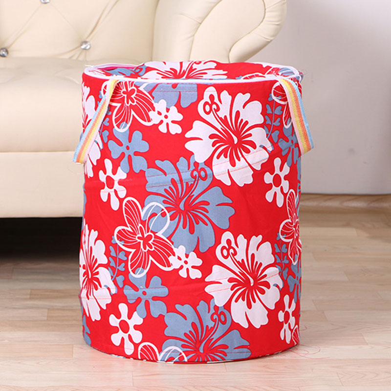 Imported Foldable Laundry Basket with Zipper Cover Dirty Clothes Toy Basket