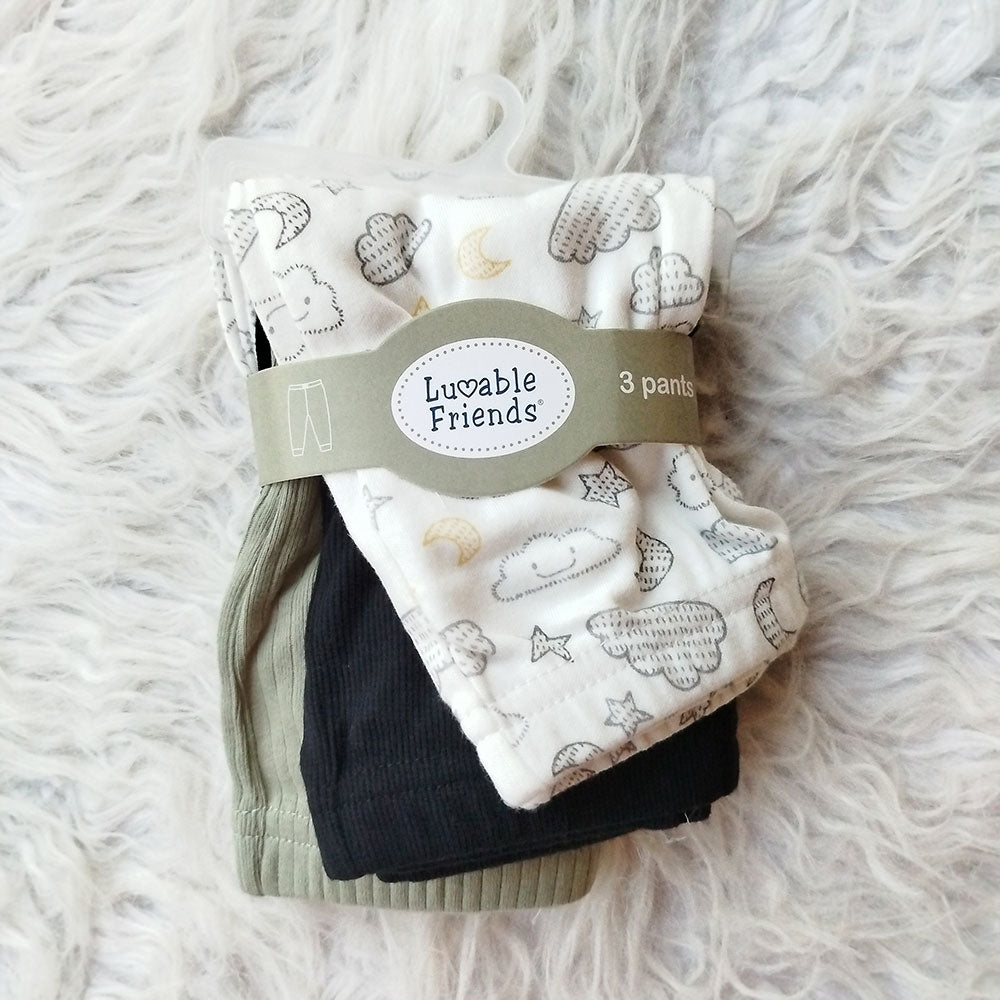 Imported Set of 3 Pcs Babies Pants Cotton Stuff for 0-9 Months