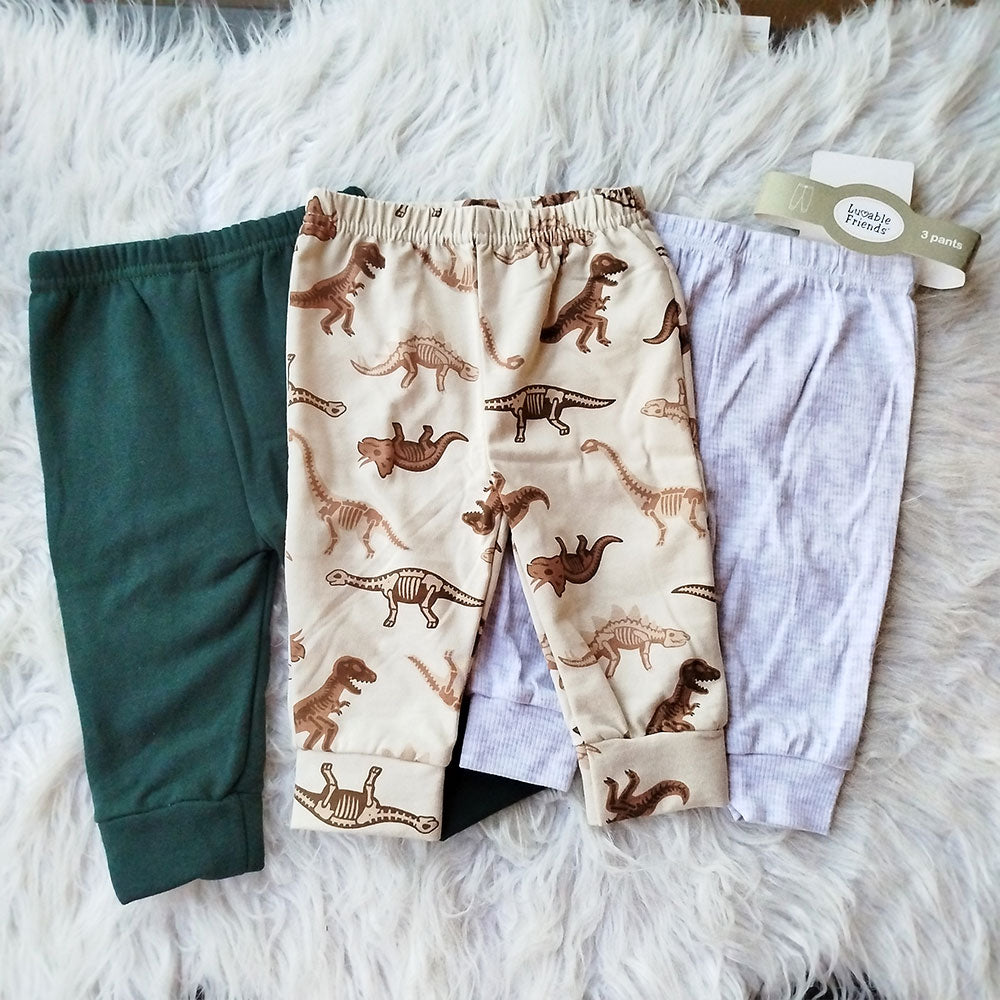 Imported Set of 3 Pcs Babies Pants Cotton Stuff for 0-9 Months