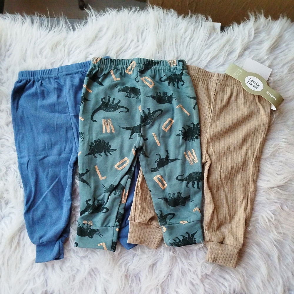 Imported Set of 3 Pcs Babies Pants Cotton Stuff for 0-9 Months