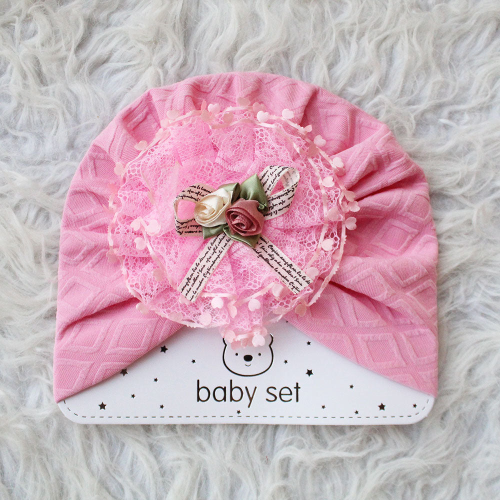 Imported 1 Pc Baby Kids Baby Summer Turban Cap Mix Colored Flower Hearts 3D Children Hat for 0-2 Years