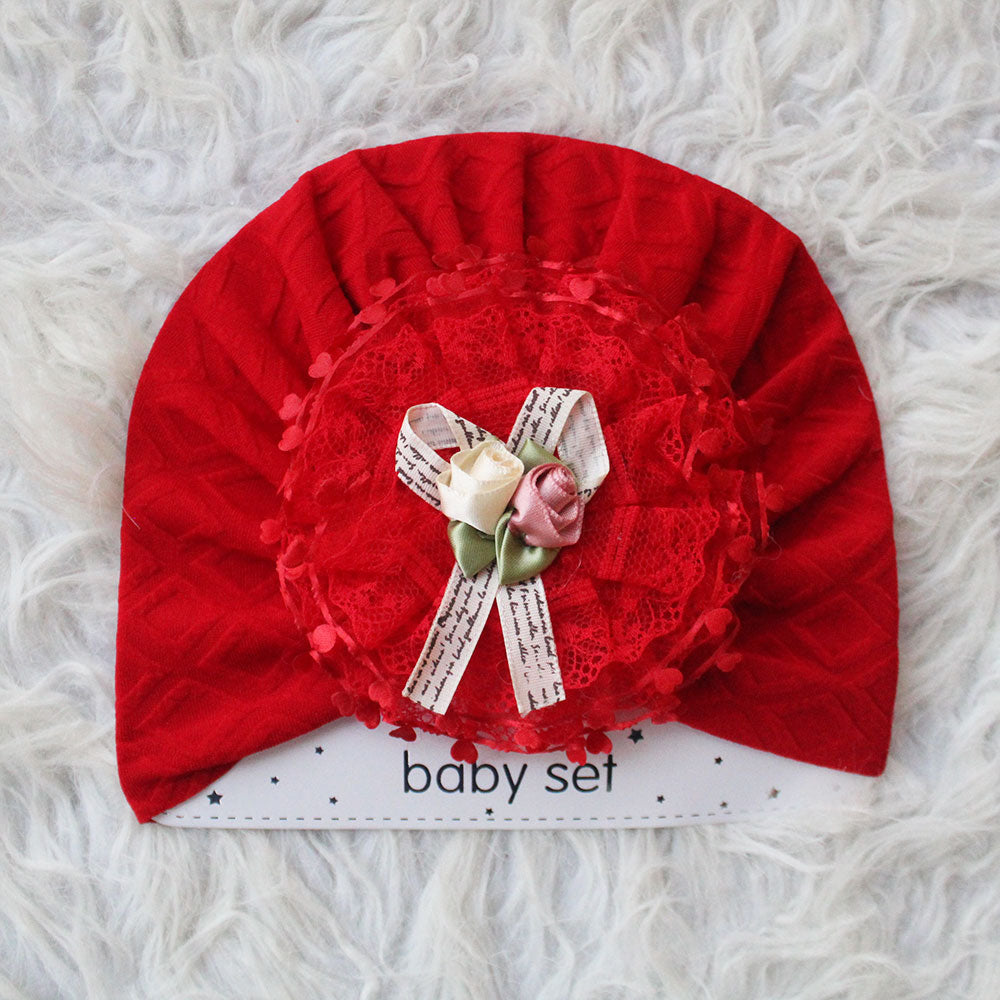 Imported 1 Pc Baby Kids Baby Summer Turban Cap Mix Colored Flower Hearts 3D Children Hat for 0-2 Years