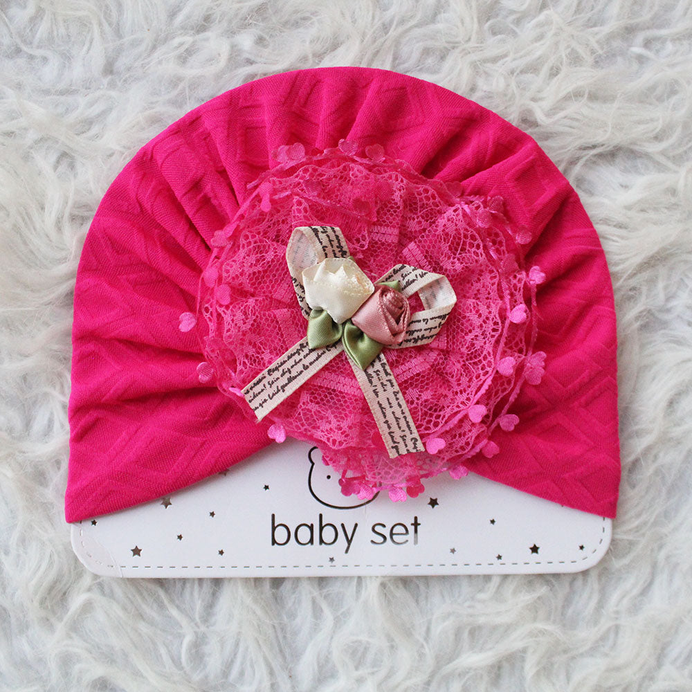 Imported 1 Pc Baby Kids Baby Summer Turban Cap Mix Colored Flower Hearts 3D Children Hat for 0-2 Years