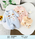 Imported Baby 3D Cute Bear Winter Romper with Bib | Soft Polyester Filled Warm Suit (0–6 Months)