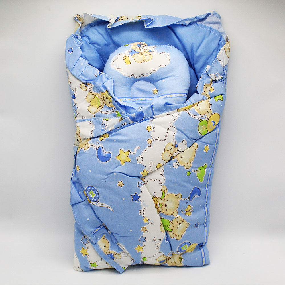 Baby Cute Cartoon Wrap Carry Nest Velcro Tapes with Headshaper Pillow