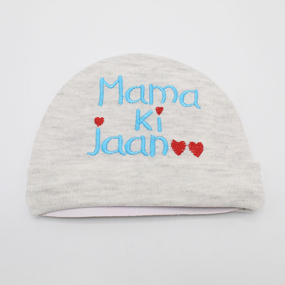 Newborn Baby Mama Baba Ki Jaan Cap for 0-3 Months