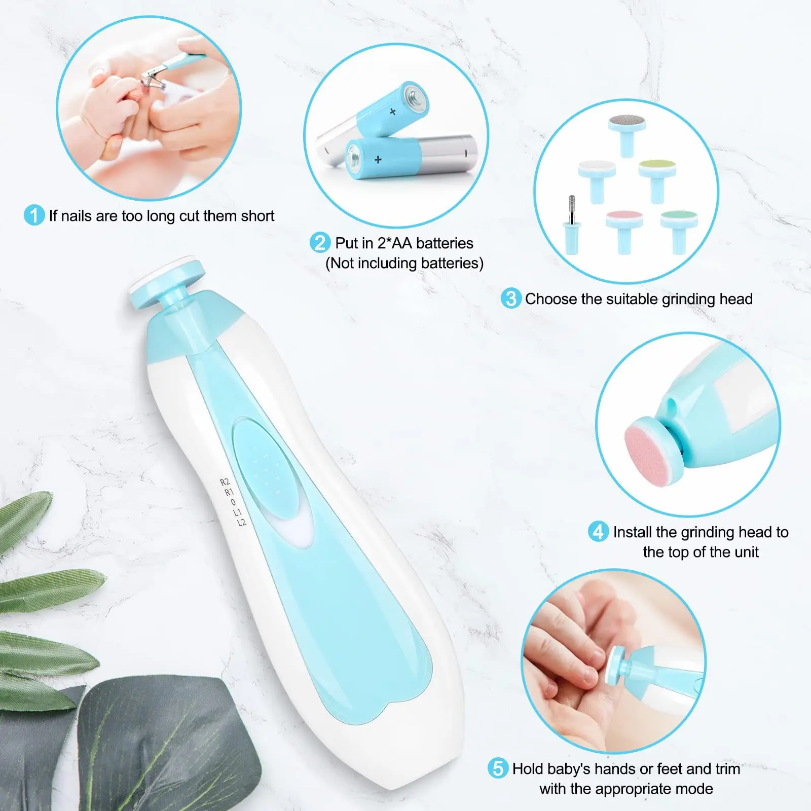 Baby Electric Nail Trimmer Kid Nail Polisher Tool Baby Care Multifunctional Fingernail Cutter Trimmer