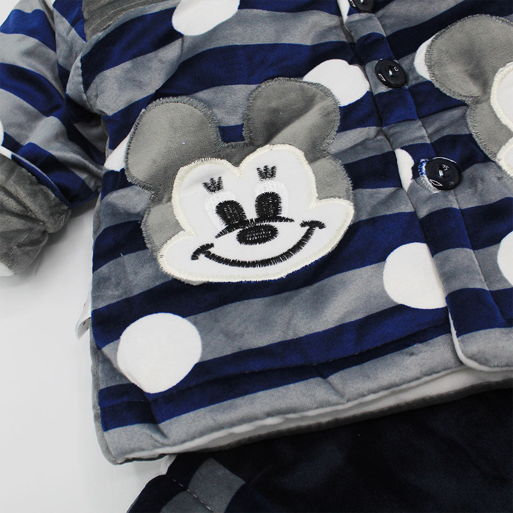 Imported Winter Baby Kids Cute 3D Mickey Mouse Polyester Filled Hooded Warm Dress for 9-18 Months