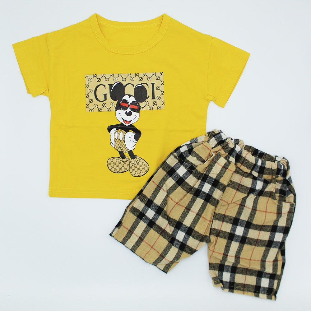 Imported Baby Kids Mickey GCI Half Sleeves Dress with Shorts for 12 Months - 4 Years
