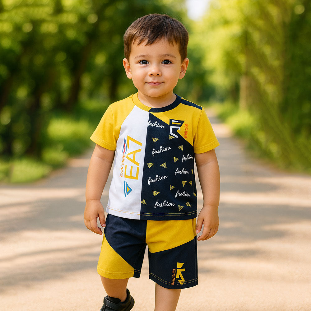 Imported Boys Double Colored Dress with Shorts for 12 Months - 3 Years