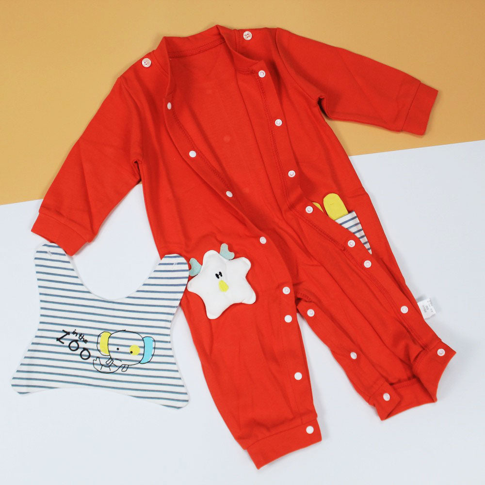 Imported Winter In The Zoo Elephant 3D Star Romper for 4months - 2years