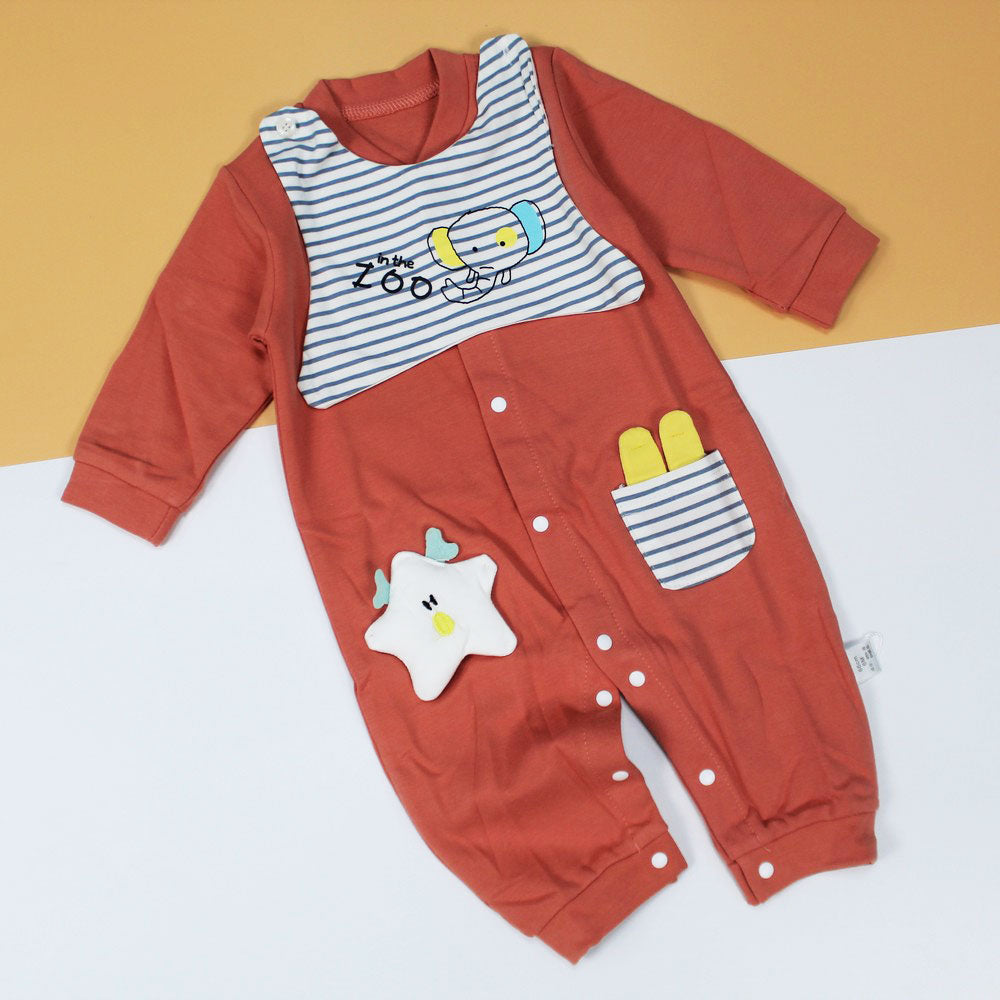 Imported Winter In The Zoo Elephant 3D Star Romper for 4months - 2years
