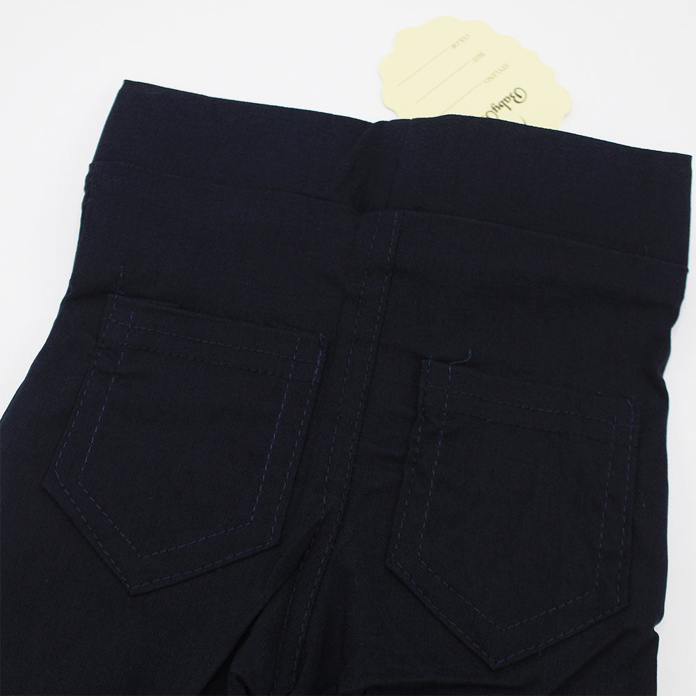 Imported Baby Girl Plain Navy Blue Cotton Jeans Pants for 9 Months - 3 Years