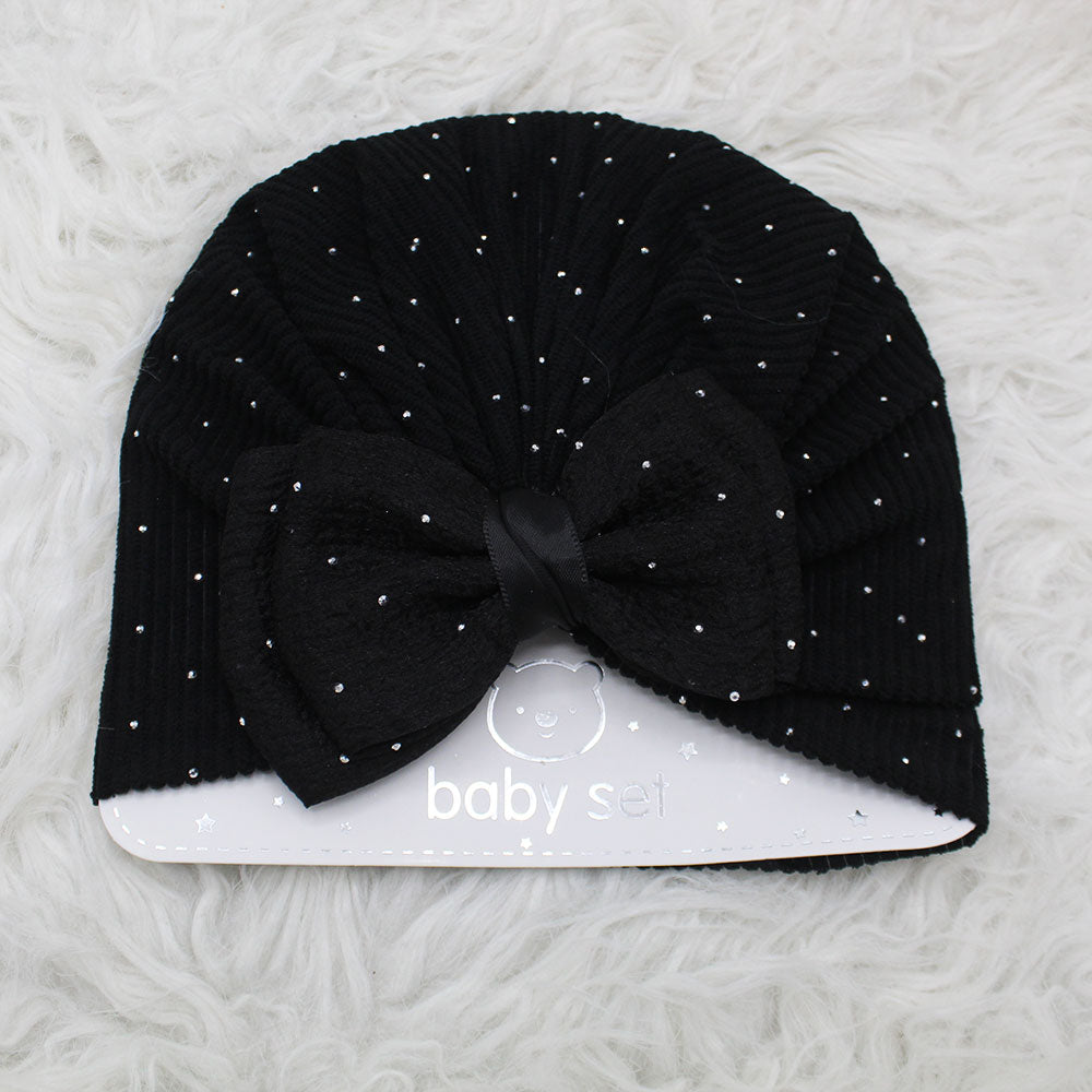 Imported 1 Pc Baby Kids Baby Summer Turban Cap Mix Colored Cute 3D Bow Children Hat for 0-2 Years