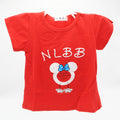 Baby Girl Cute Red Minnie Half Sleeve Pullover Shirt for 0-12 Months