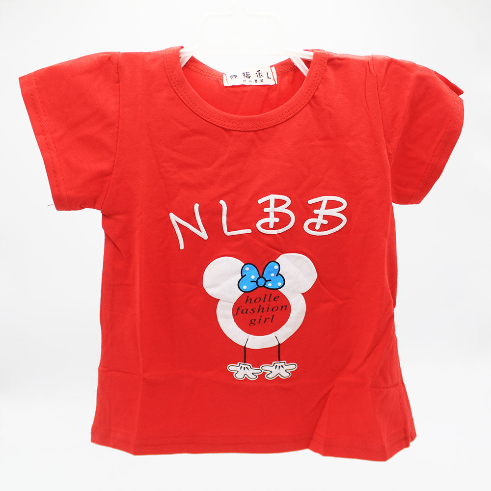 Baby Girl Cute Red Minnie Half Sleeve Pullover Shirt for 0-12 Months