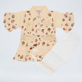 Baby Girl Cute Collar Style Three Quarter Sleeves Frock Dress with Trouser Pants for 3-9 Months