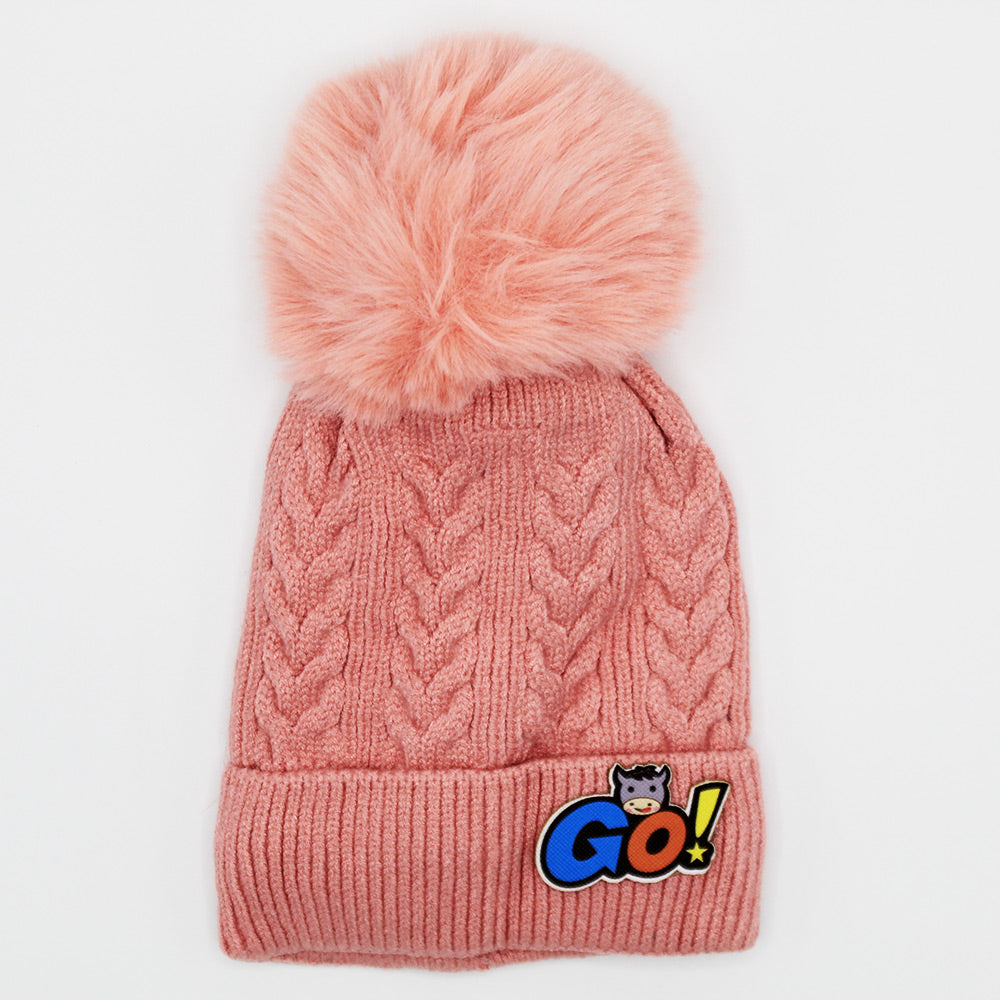 Imported Cute Go Winter Warm Pom Cap for 0-18 Months