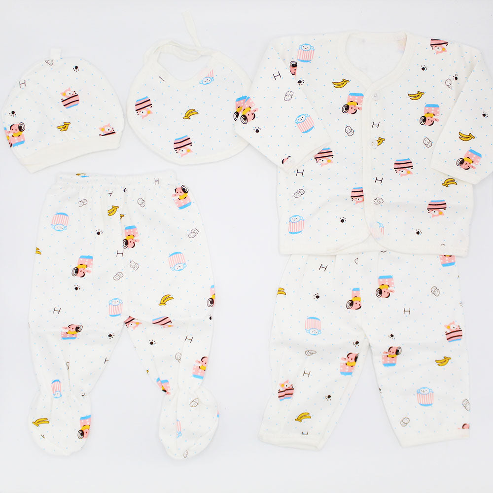 Imported Newborn Baby Set of 5 Pcs Full Sleeves Winter Starter Set for 0-3 Months