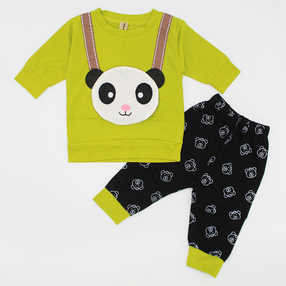 Baby Cute Panda Full Sleeves Dress for 3-9 Months