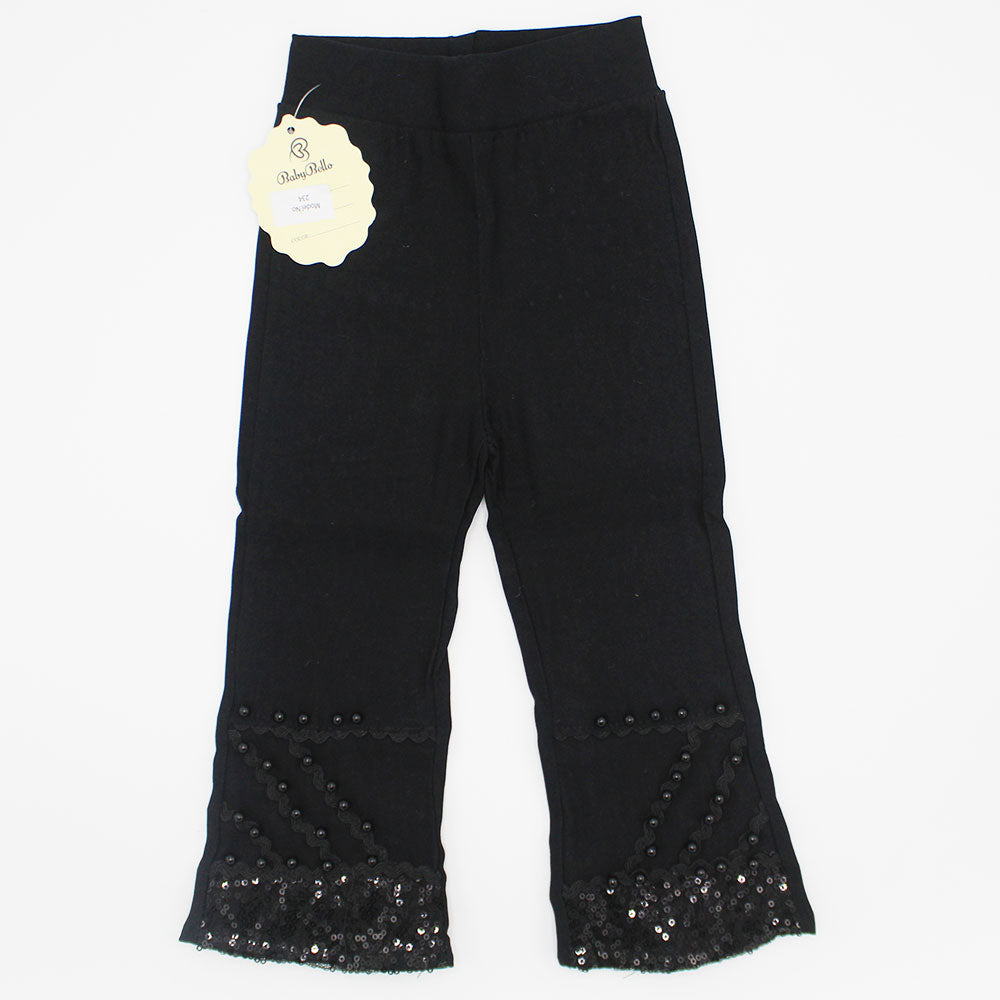 Imported Baby Girl Fancy Stylish White Cotton Pants for 9 Months - 3 Years