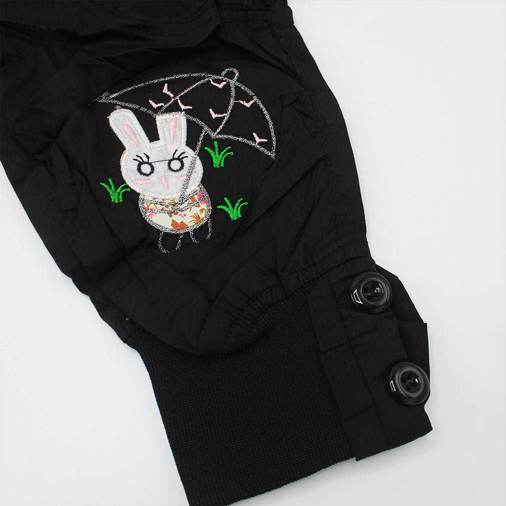 Imported Baby Girl 3D Bunny Star Black Cargo Pants for 18 Months - 4 Years