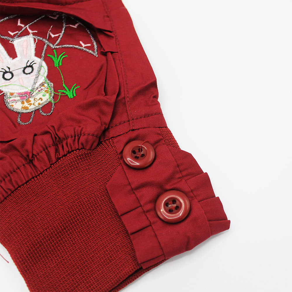 Imported Baby Girl 3D Bunny Star Maroon Cargo Pants for 18 Months - 4 Years