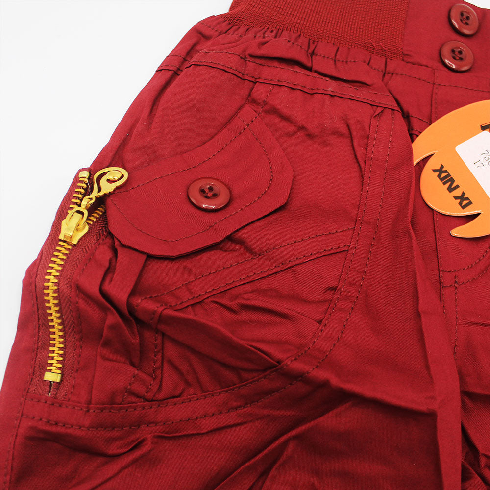 Imported Baby Girl 3D Bunny Star Maroon Cargo Pants for 18 Months - 4 Years