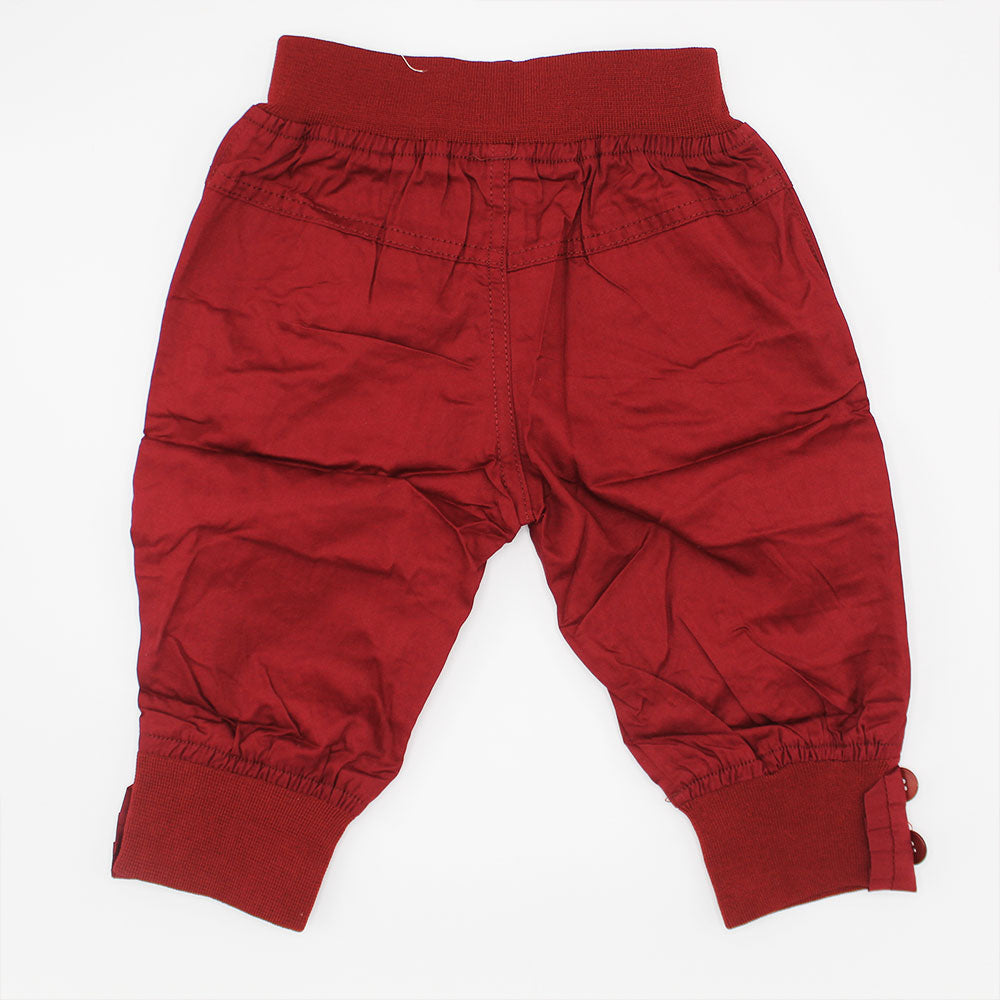 Imported Baby Girl 3D Bunny Star Maroon Cargo Pants for 18 Months - 4 Years