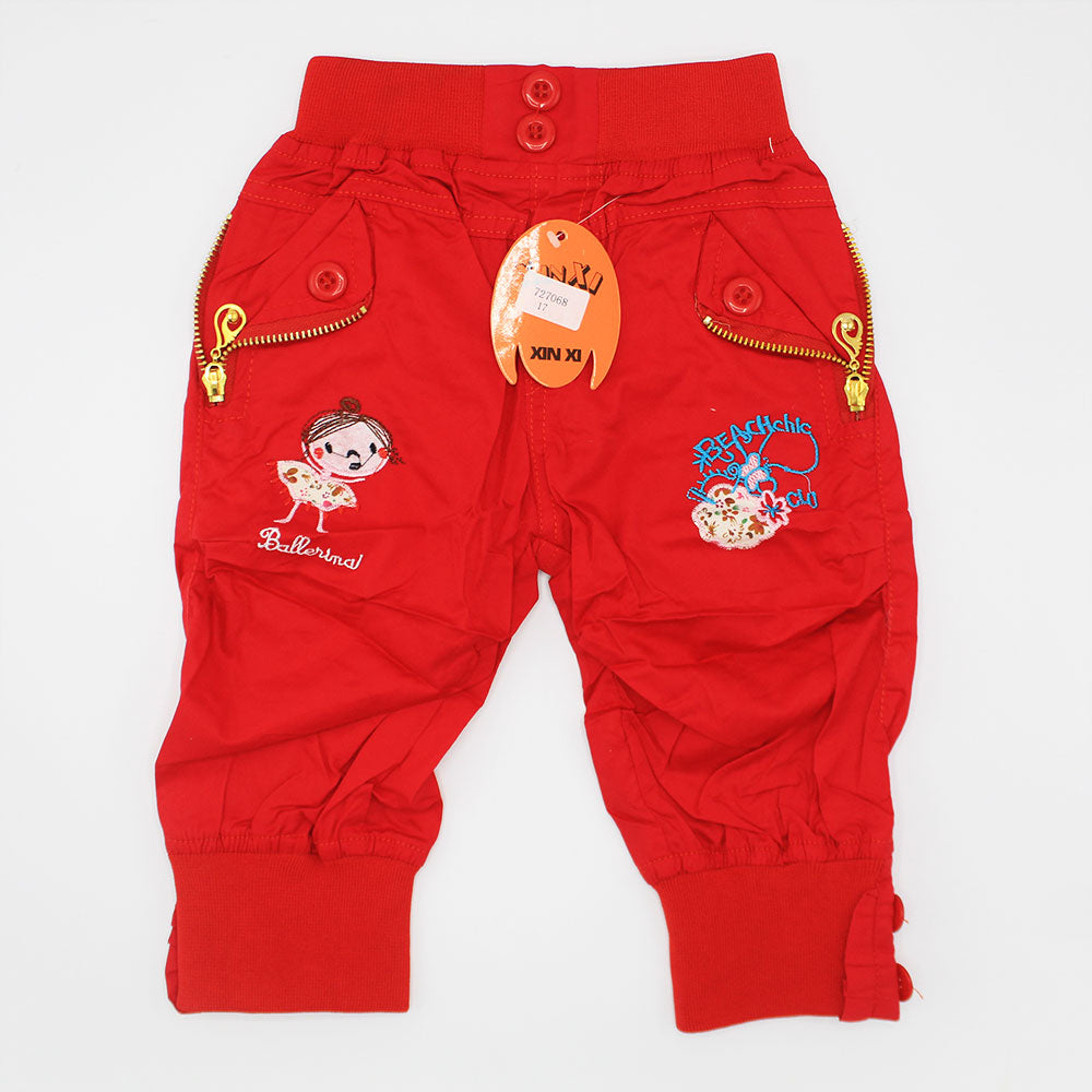Imported Baby Girl 3D Embroidered Fancy Doll Pants for 18 Months - 4 Years