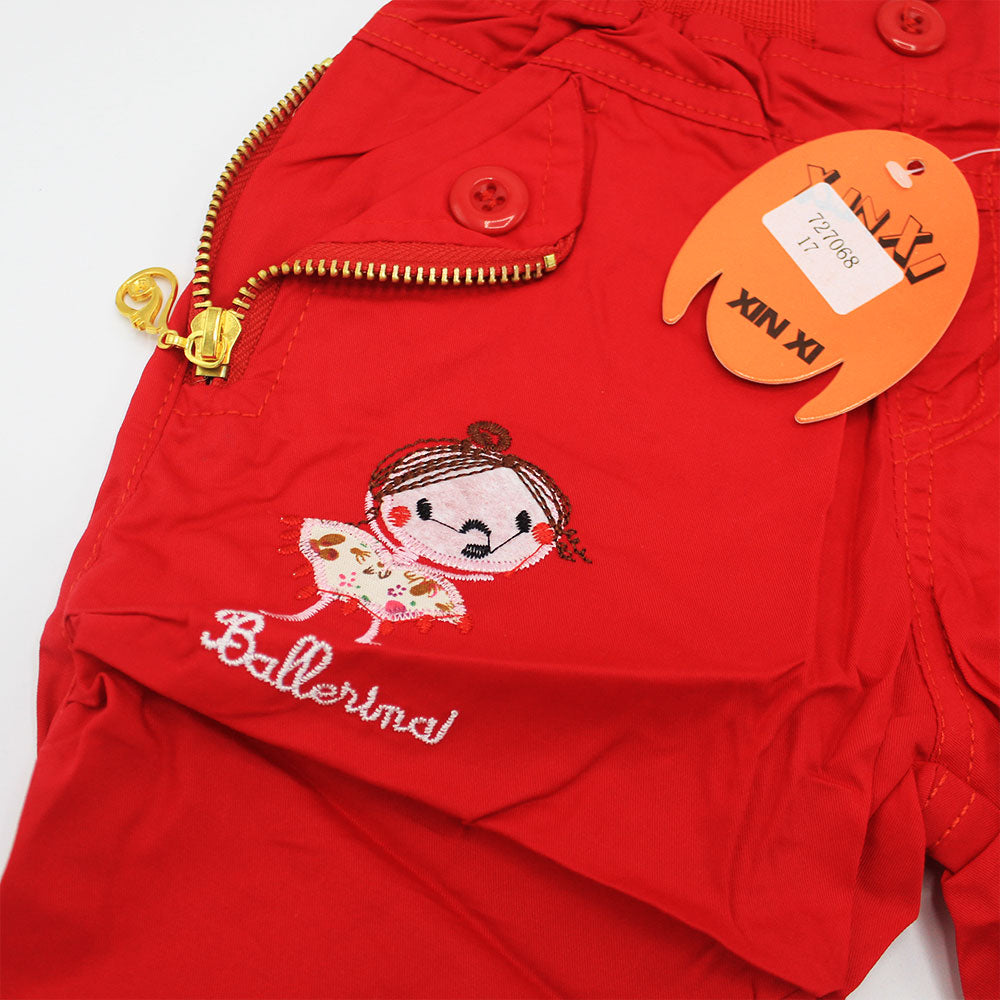 Imported Baby Girl 3D Embroidered Fancy Doll Pants for 18 Months - 4 Years