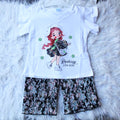 Imported Baby Girl Cute Doll Butterfly Sleeves Shirt with Crush Pleated Wide Leg Flappers for 12 Months - 4 years