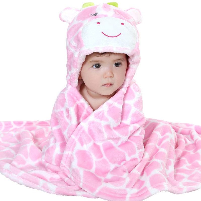 Baby Super Soft Cute 3D Character Hooded Baby AC Blanket