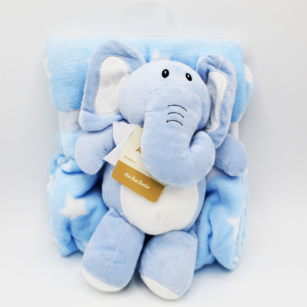 Imported Baby Plush 3D Character Toy and Super Soft Blanket Set