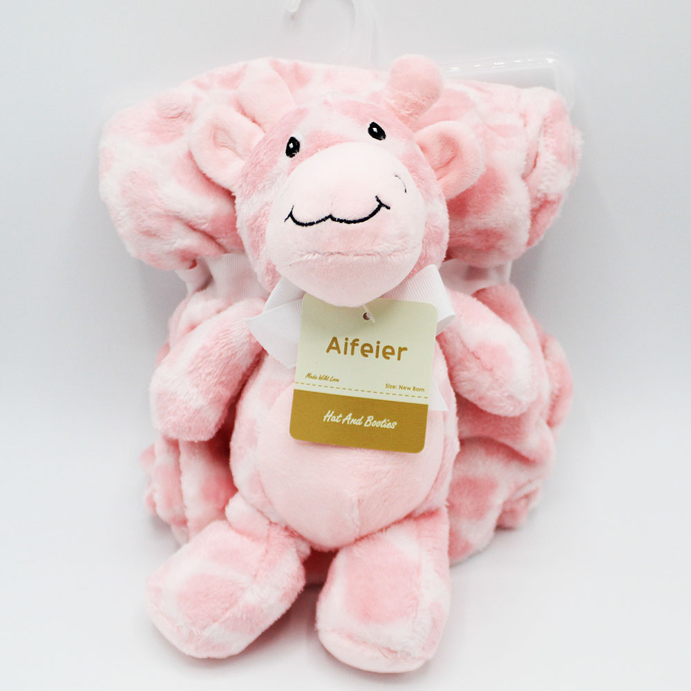 Imported Baby Plush 3D Character Toy and Super Soft Blanket Set