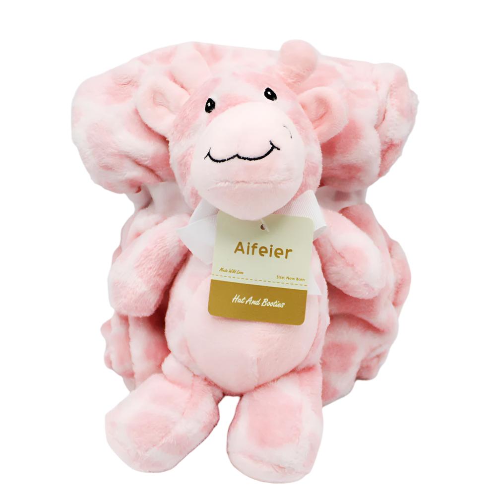 Imported Baby Super Soft Baby Blanket with 3D Plush Toy Gift Set