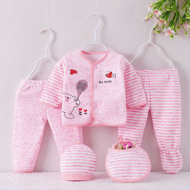 Imported Newborn Baby Winter Bear 5 Pcs Starter Set 0-3 Months