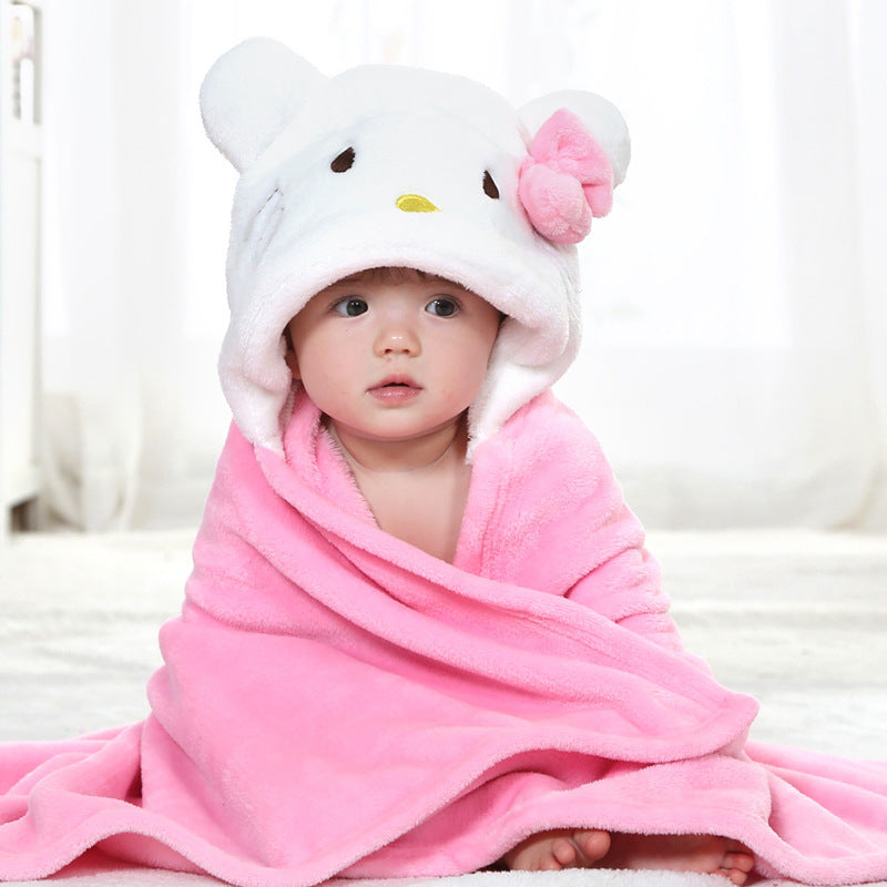 Baby Super Soft Cute 3D Character Hooded Baby AC Blanket